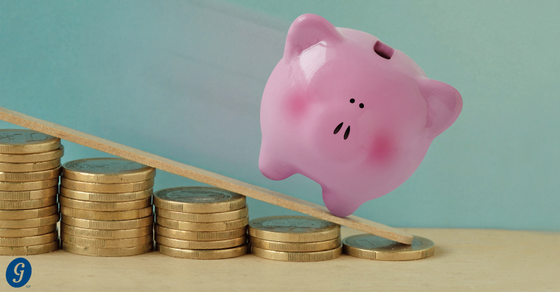 stacks of gold coins getting smaller with a piggy bank rolling down it Is That Sale Actually Making You Money