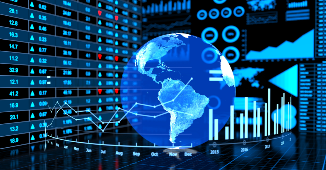 image of the globe with a screen of stock numbers behind it Second Half of 2026 Economic Outlook: Business Investment Supports Growth as Consumers Pull Back cjg partners